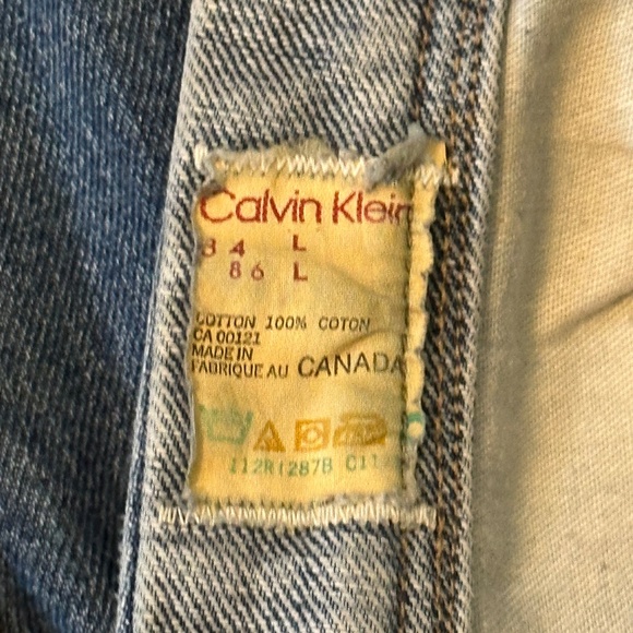 1980s Retro Calvin Klein Straight Fit Talon Zip Medium Wash Jeans - Picture 7 of 7